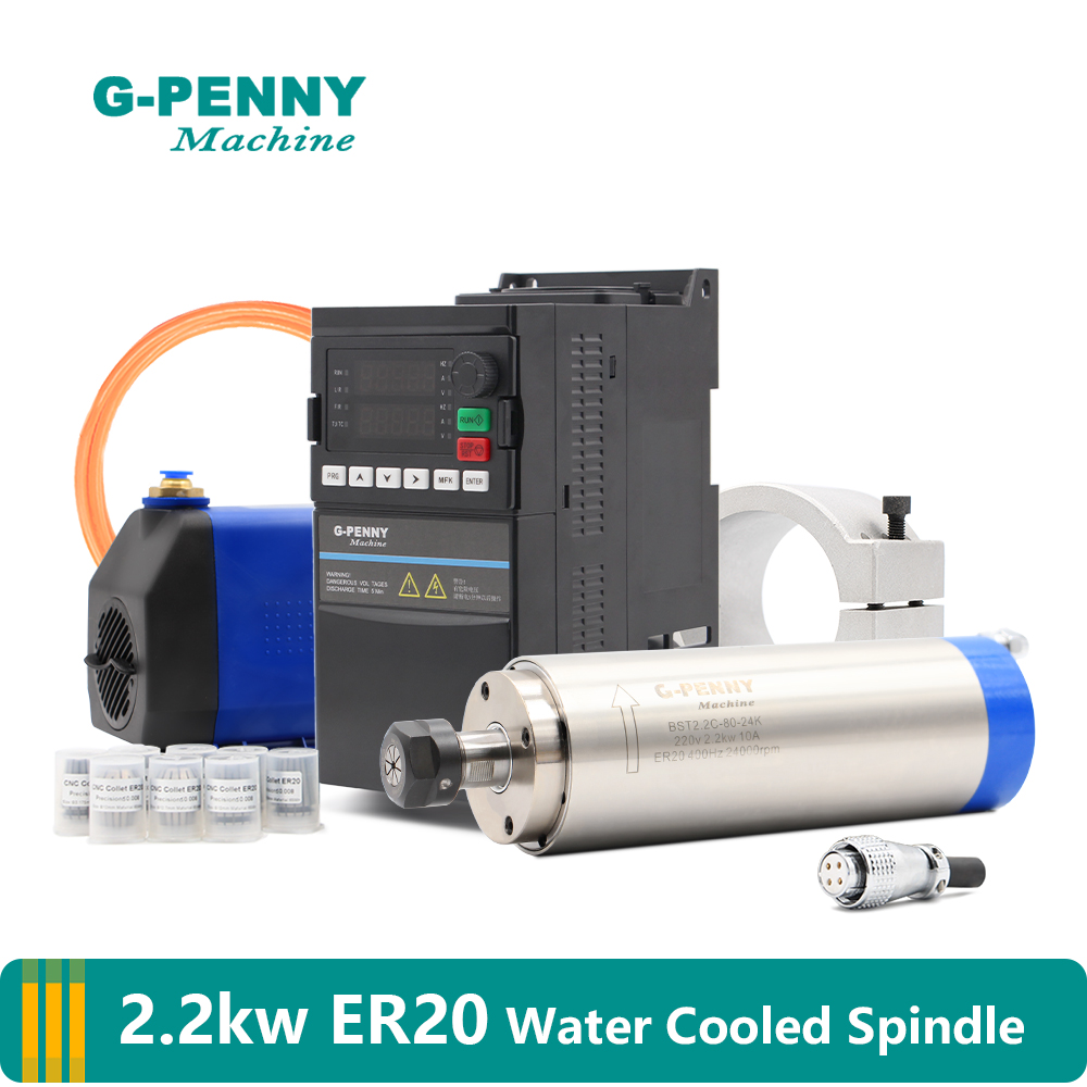 2.2Kw Water Cooled Spindle Kit Vfd - Kit de fuso refrigerado a água