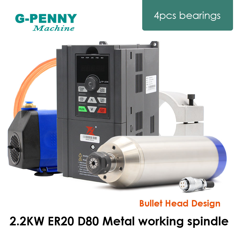 2.2Kw Water Cooled Spindle Kit Vfd - Kit de motor de eixo de