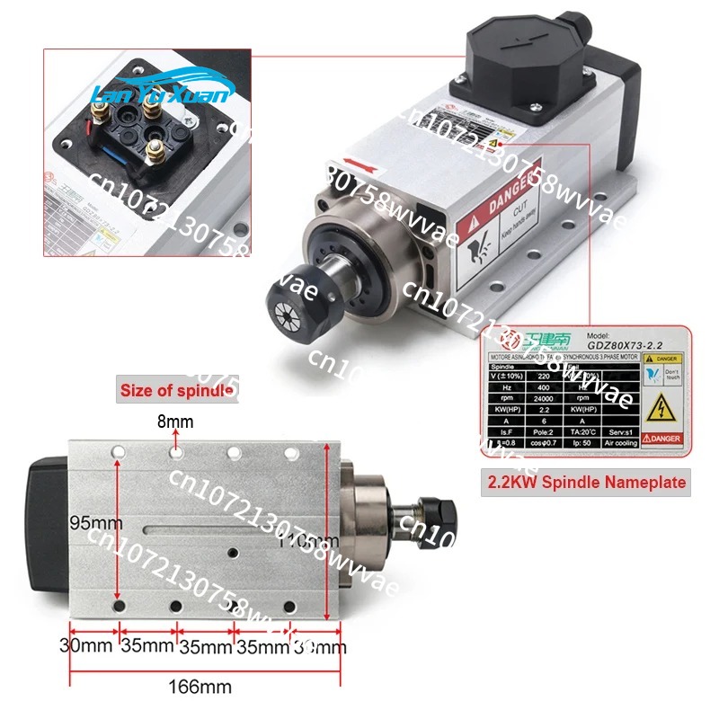 Kit de Spindle CNC Refrigerado - Air Cooled 1.5Kw Spindle Motor Inverter 110V avaliação e preço